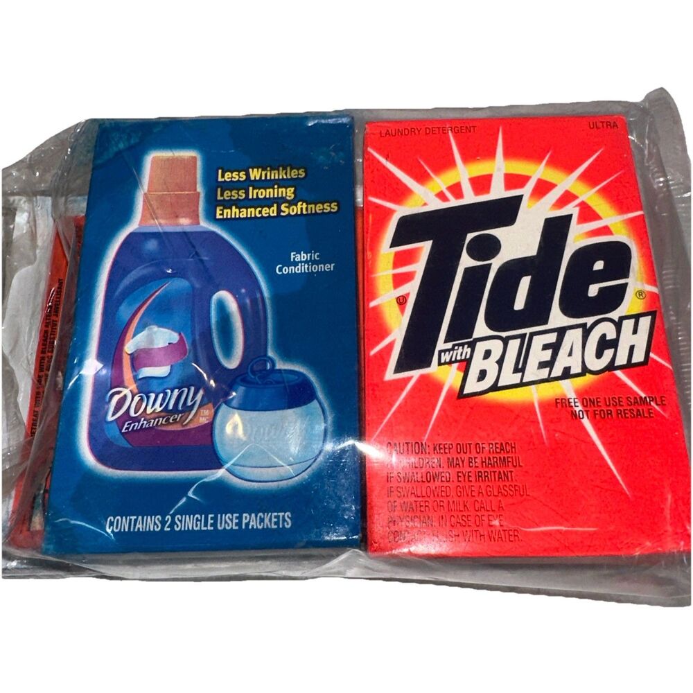 Vintage Tide & Downy Enhancer Sample Pack 90s Prop Sealed In Bag Advertising
